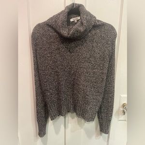 Madewell gray knit turtleneck sweater w/ split back